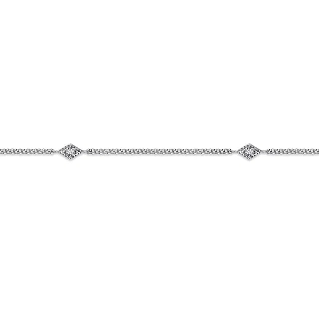 Gabriel & Co. Marquise Shaped Diamond Stations Anklet