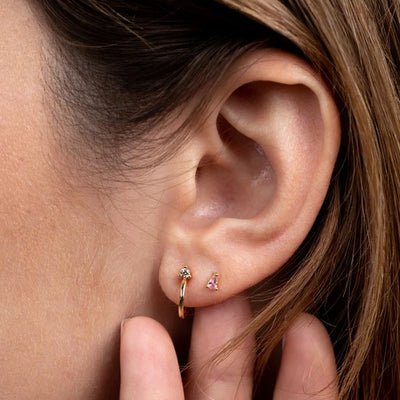 White CZ Open Mini Hoops