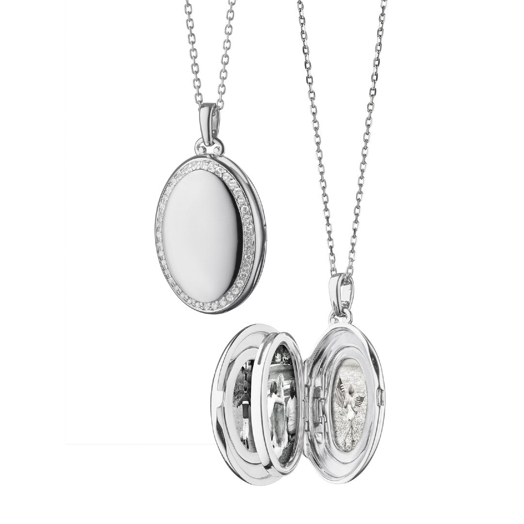 Monica Rich Kosann Four Image Midi White Sapphire Locket
