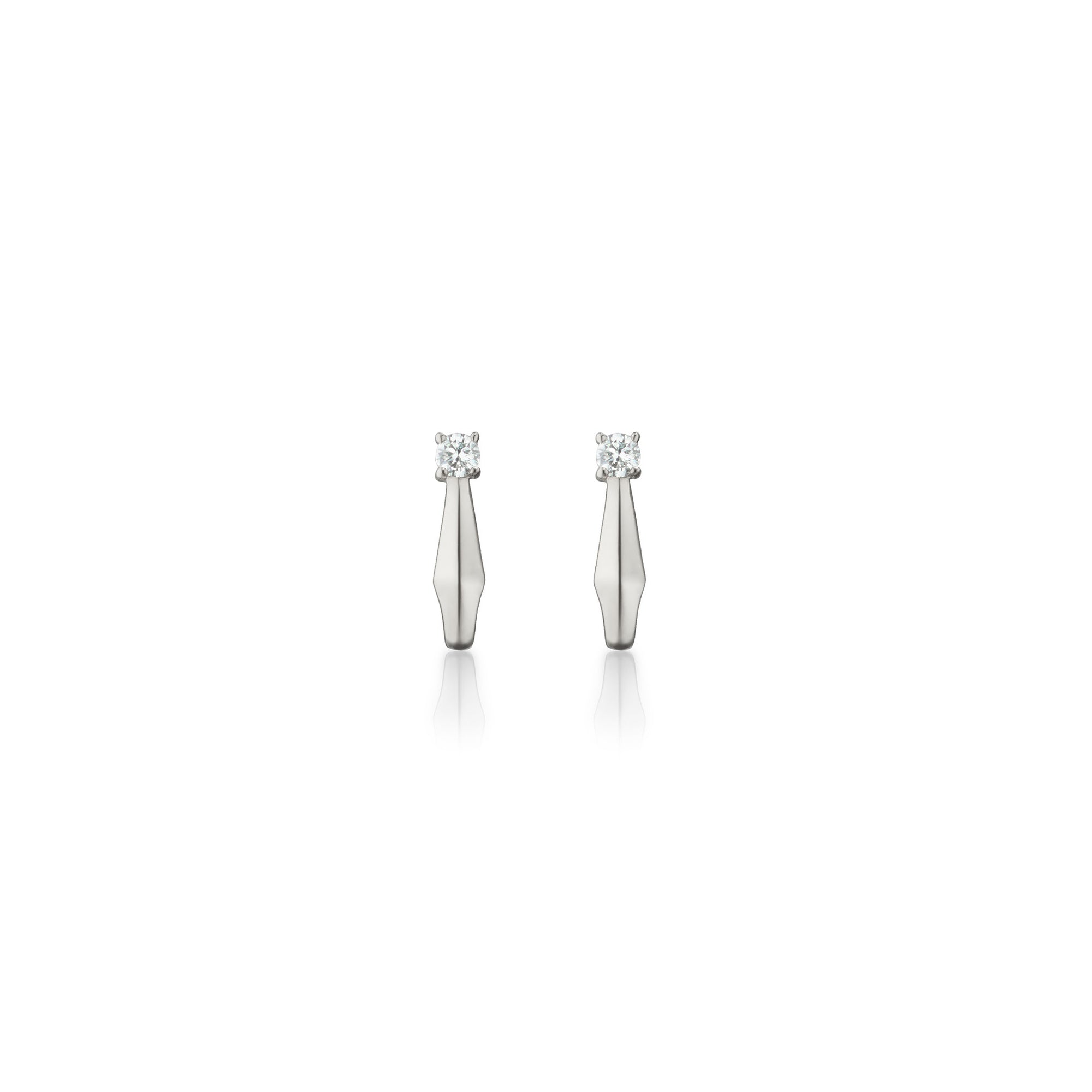Monica Rich Kosann Petite Points North Earrings with White Sapphire