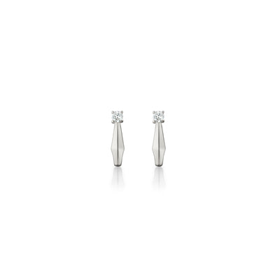 Monica Rich Kosann Petite Points North Earrings with White Sapphire