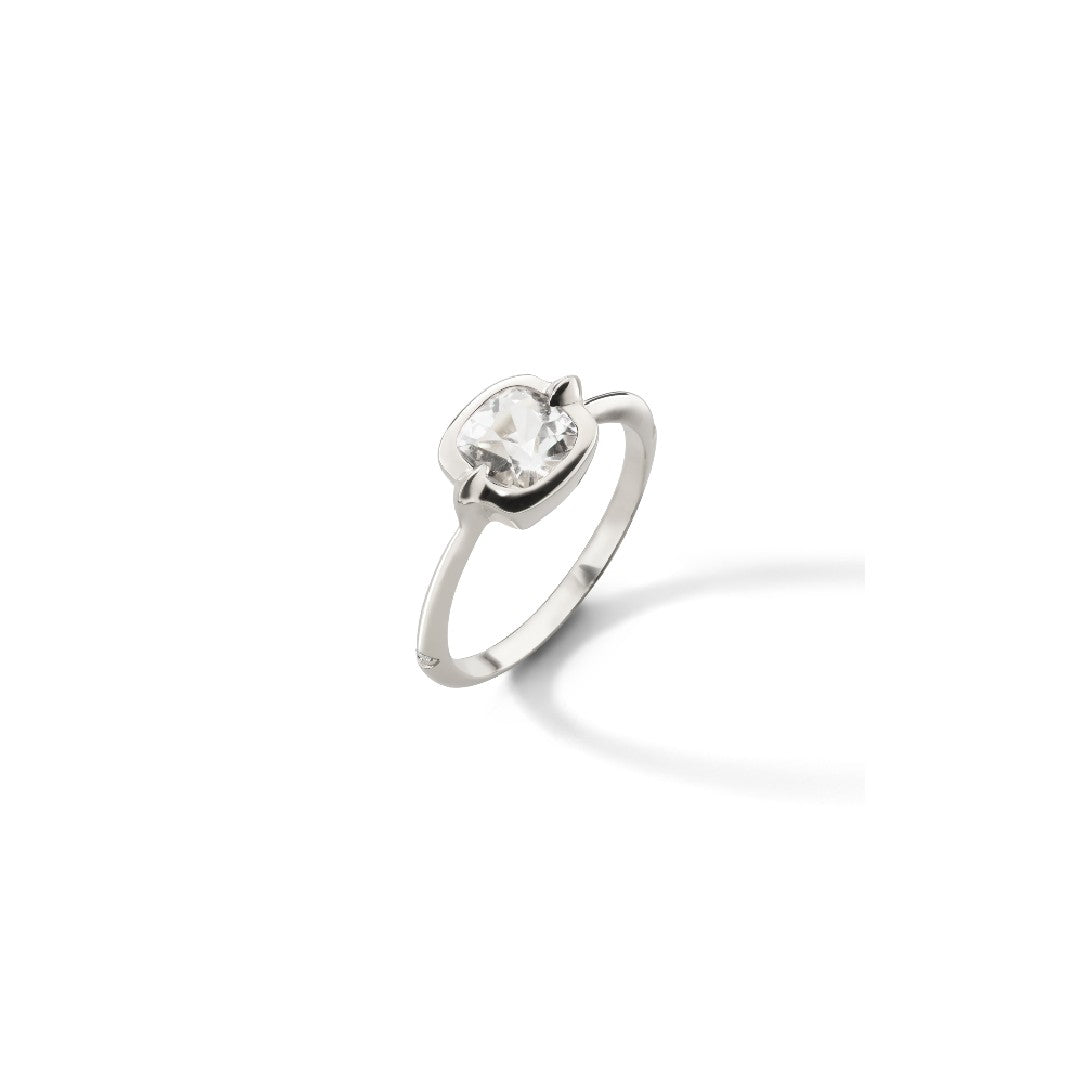 Monica Rich Kosann Points North Rock Crystal Ring with White Sapphires