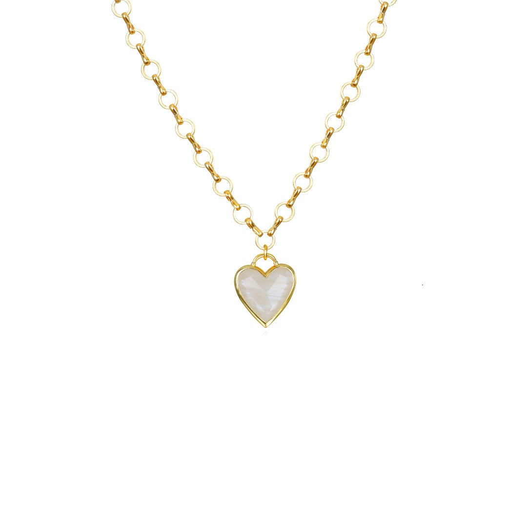 Moonstone Petite Heart Necklace
