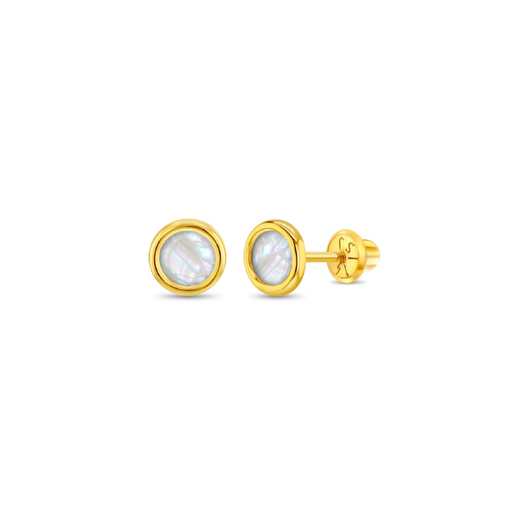 Mother of Pearl Bezel Little Girl's Earring