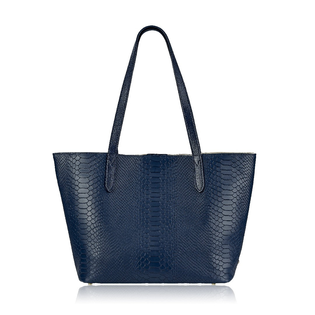 Gigi NY Python Leather Teddie Tote Bag