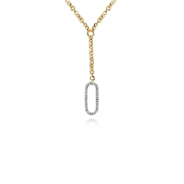 Gabriel & Co. Hollow Tube Diamond Link Necklace