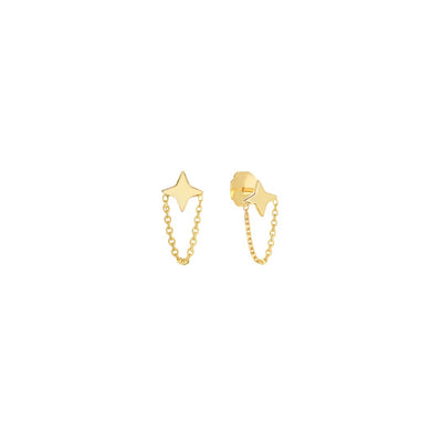 North Star Chain Drape Earrings