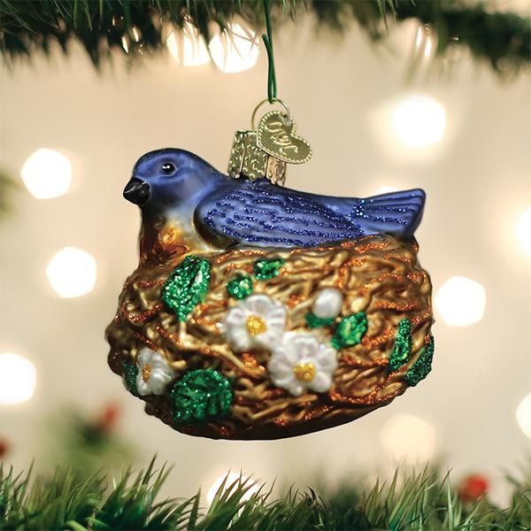 Old World Christmas Bird In Nest Ornament