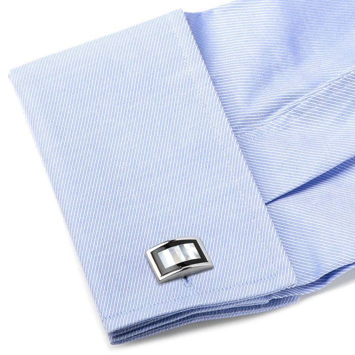 Onyx and Mother of Pearl Key Cufflinks