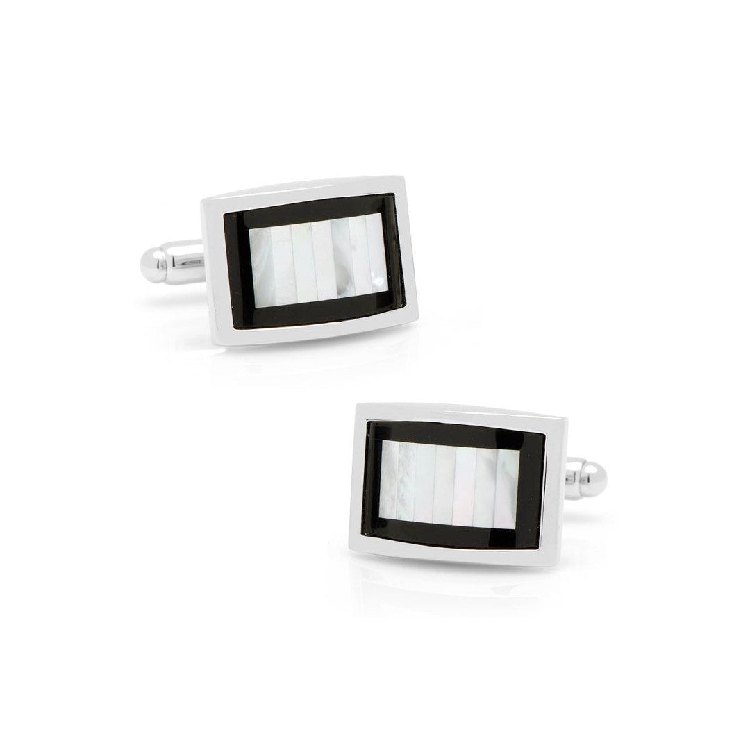 Onyx and Mother of Pearl Key Cufflinks