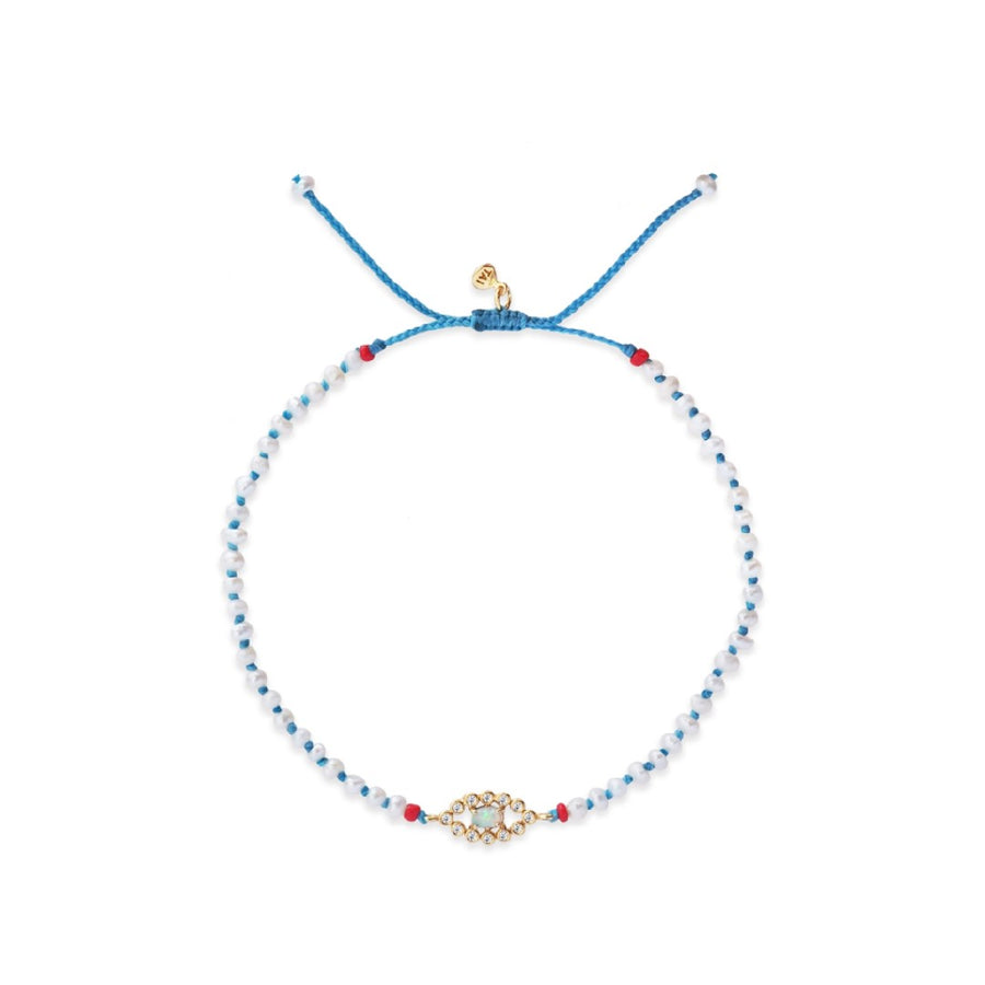 Opal Evil Eye with Mini Pearl Bracelet