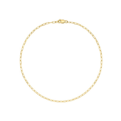 Paperclip Chain Anklet in Yellow Gold