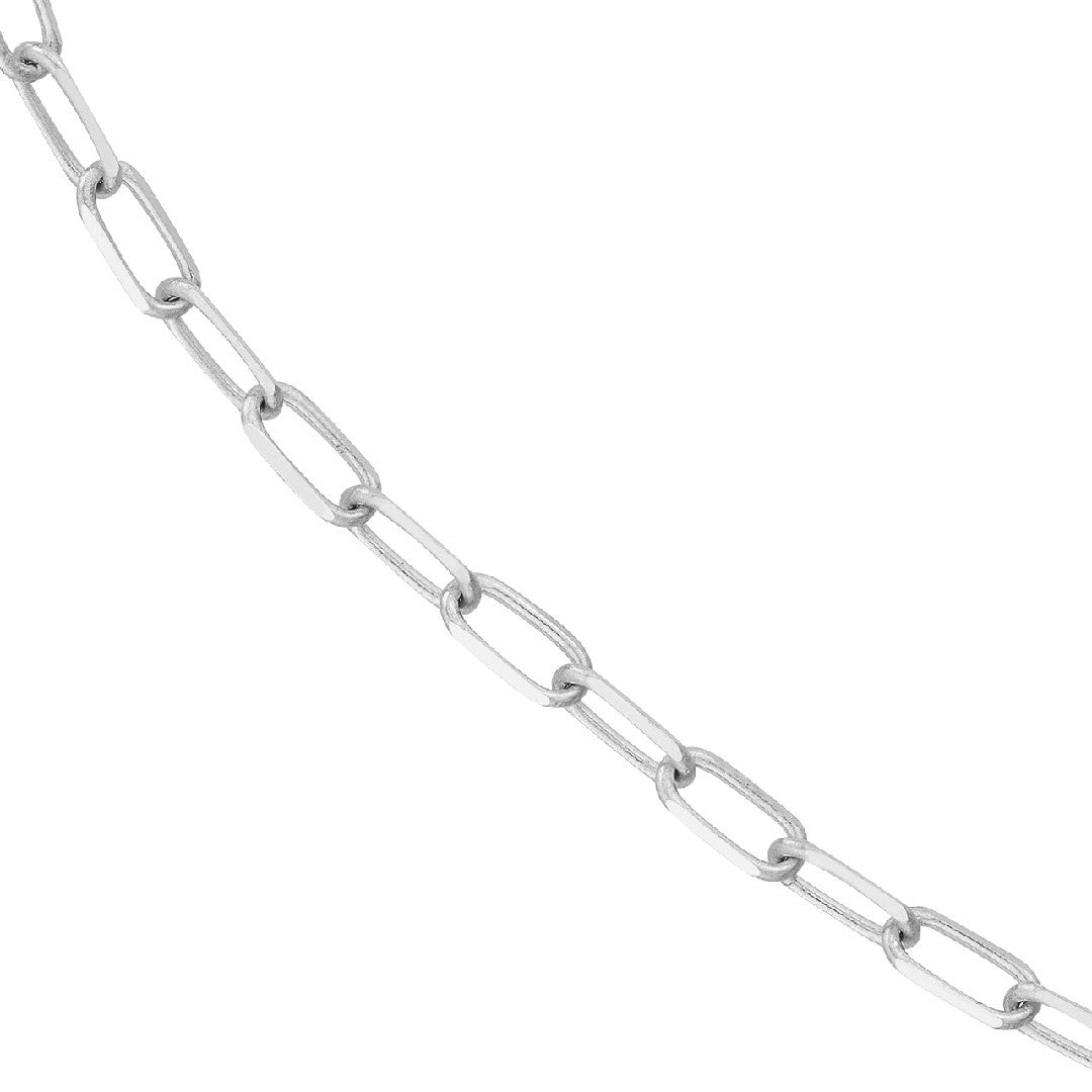 White Gold 1.95mm Paperclip Chain