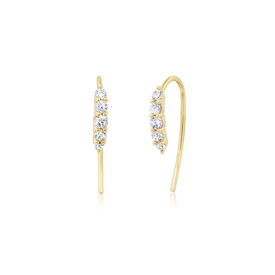 Pave CZ French Wire Earrings