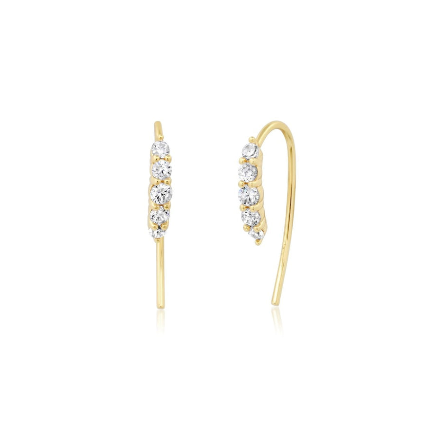 Pave CZ French Wire Earrings