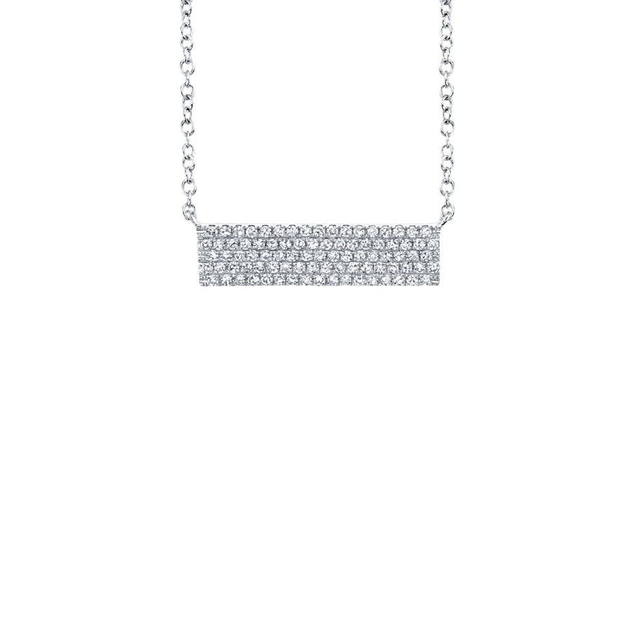 Shy Creation Pave Diamond Bar Necklace