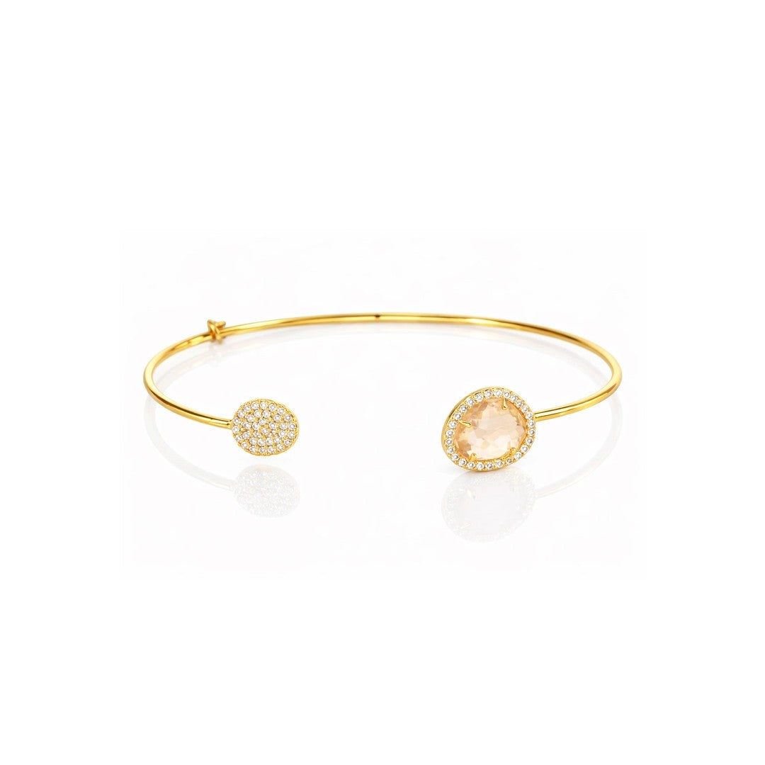 Peach Glass Cuff Bracelet