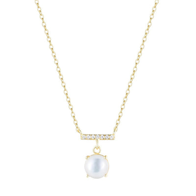 Gemstone Solitaire & Crystal Bar Necklace