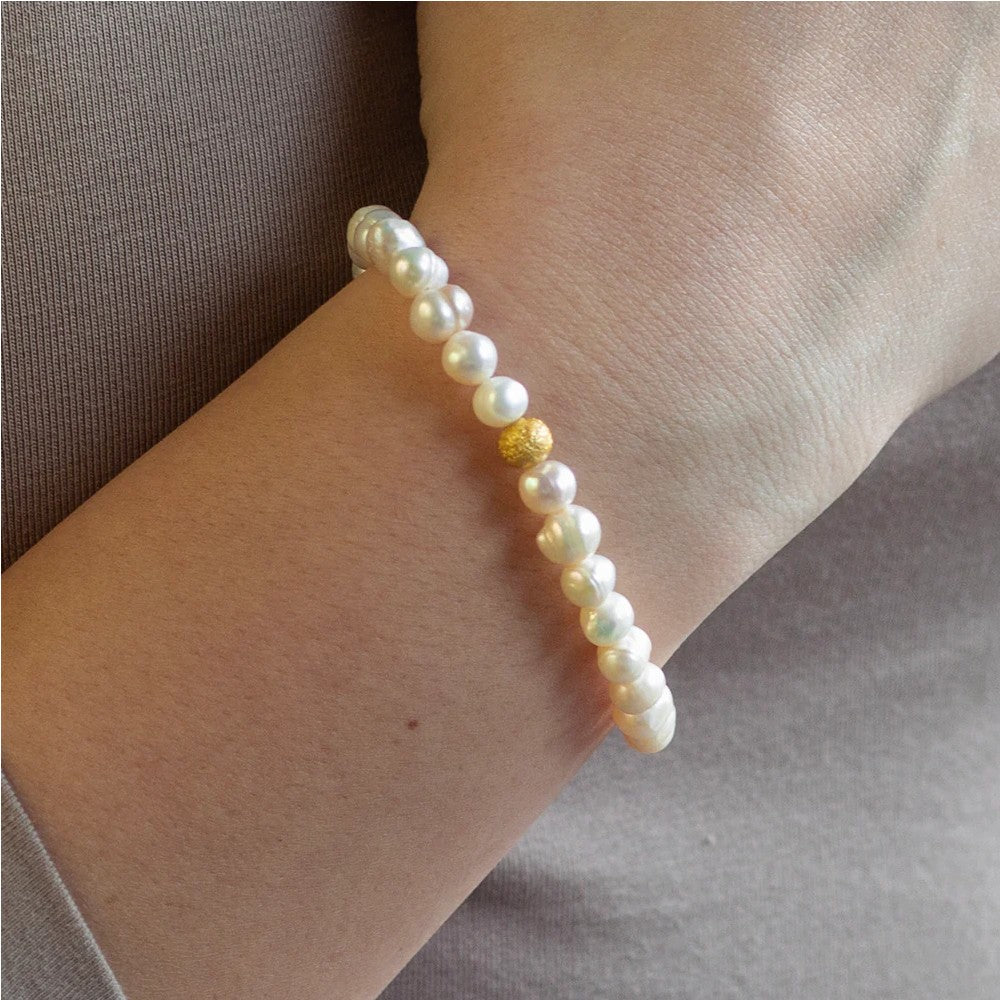 Freshwater Pearl 6mm Stretch Bracelet