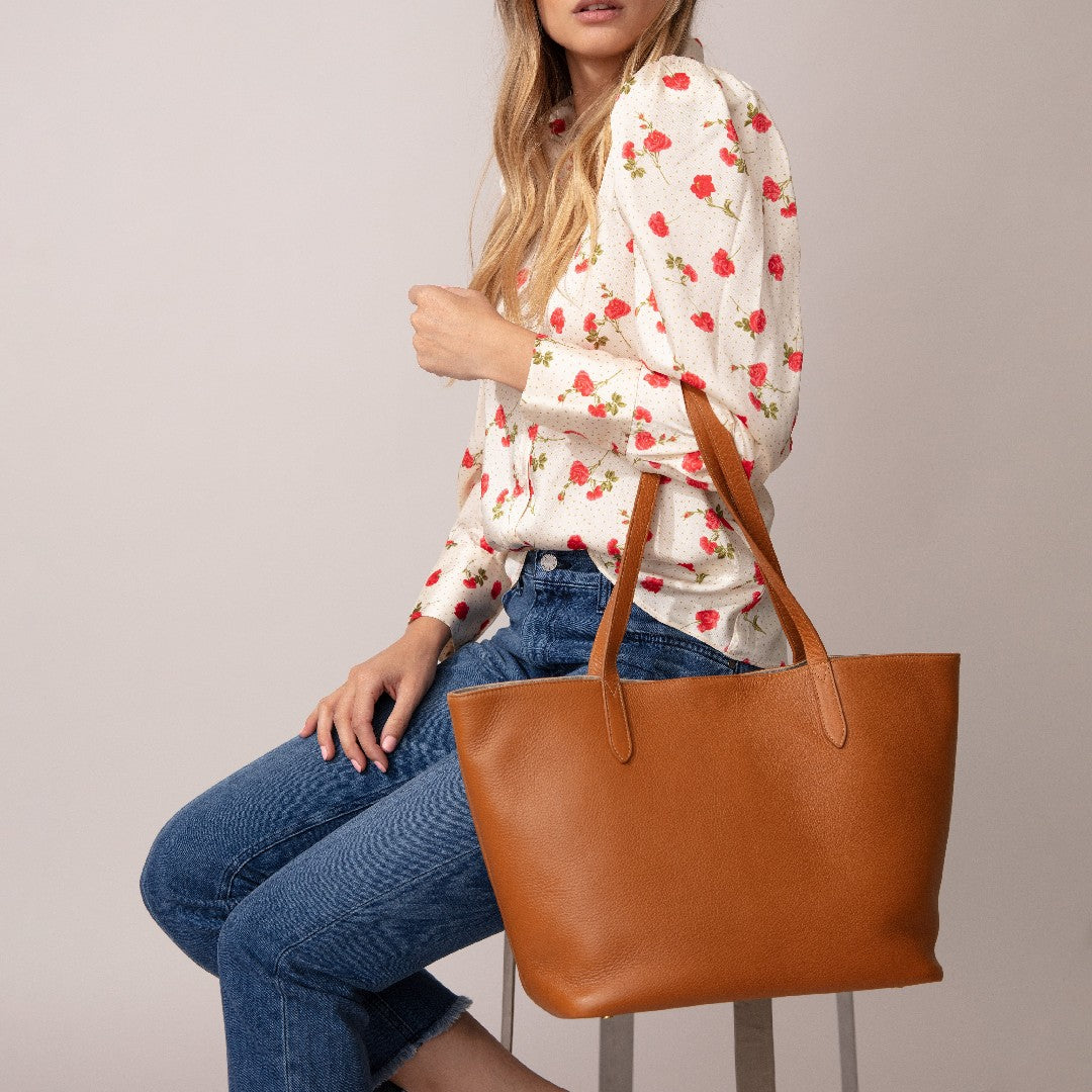 Gigi NY Pebble Leather Teddie Tote Bag