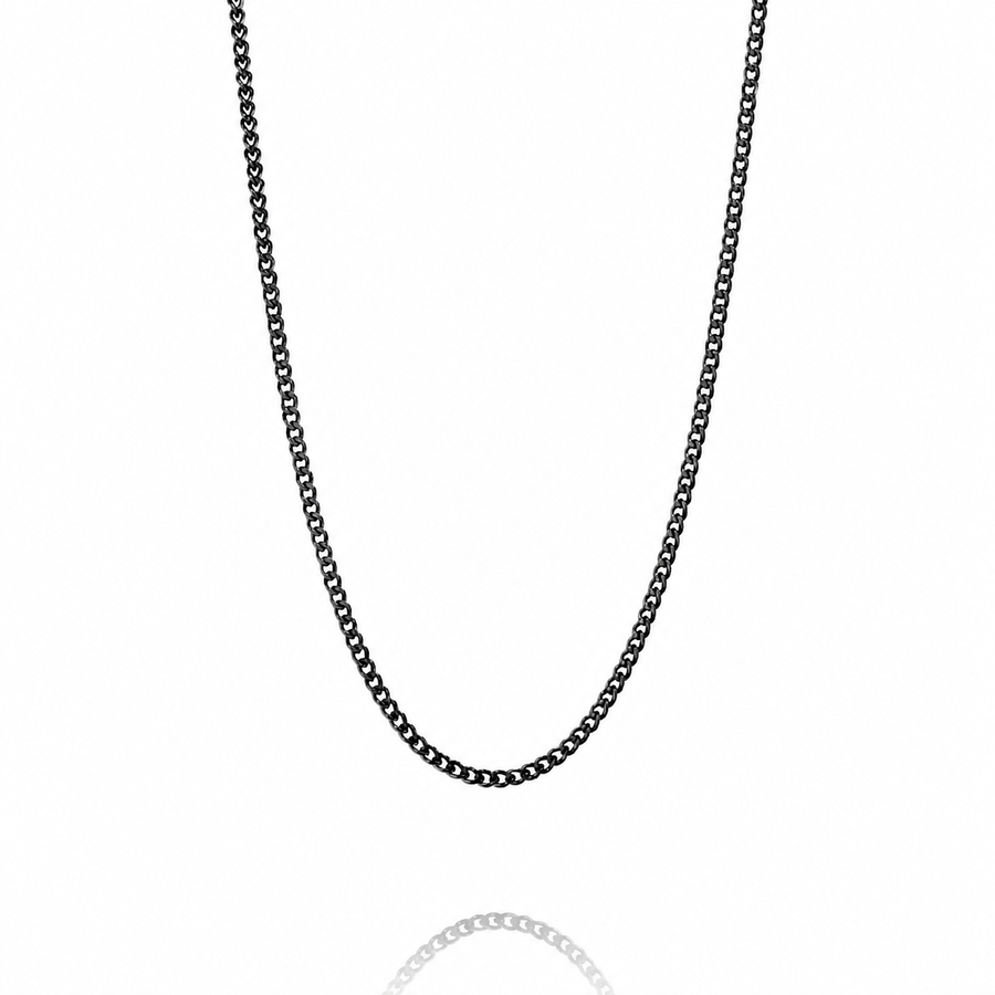 Pig & Hen Black Steel Curb Chain Necklace