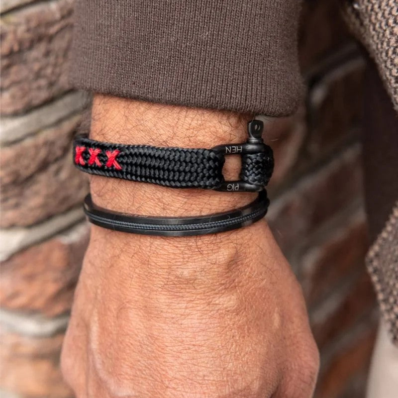 Pig & Hen Sharp Simon COA Black | Black Men's Bracelet