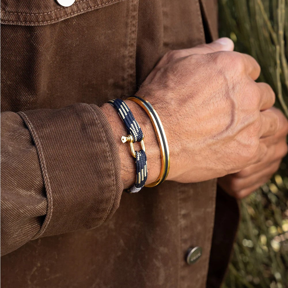 Pig & Hen Vicious Vik Navy - Lemon | Gold Men's Bracelet