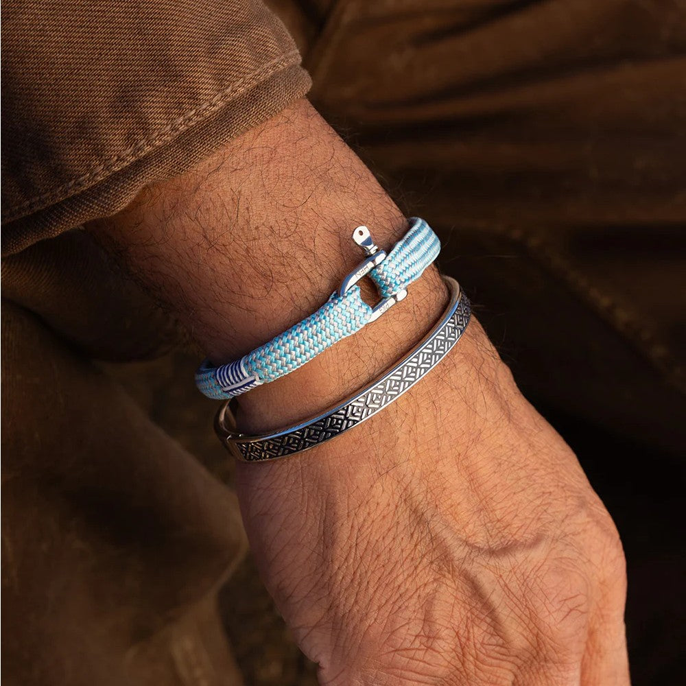Pig & Hen Vicious Vik Summer Blue - Stone Gray | Silver Men's Bracelet