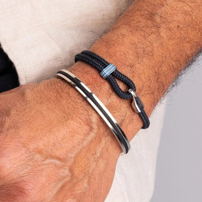 Pig & Hen Captain Carl Navy | Silver Men's Bracelet