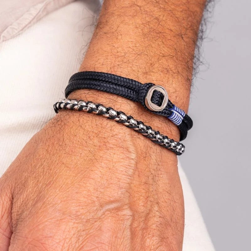 Pig & Hen Don Dino Navy | Silver Men's Bracelet