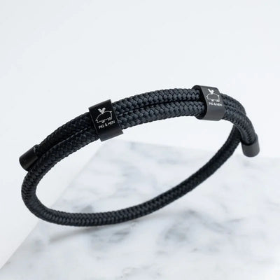 Pig & Hen Little Lewis DBL Black | Black Men's Bracelet