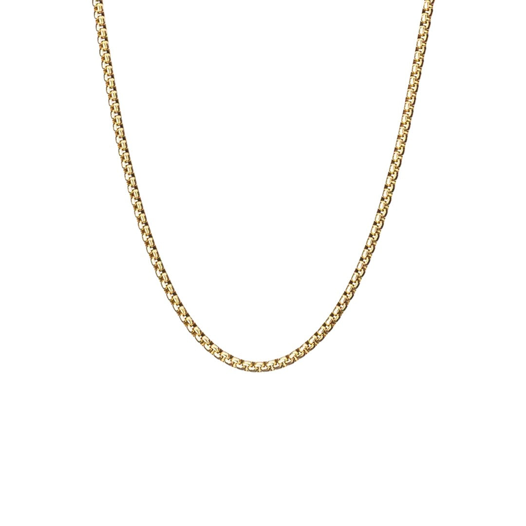 Pig & Hen Gold Steel Box Chain Necklace
