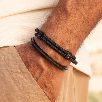 Pig & Hen Little Lewis DBL Black | Black Men's Bracelet