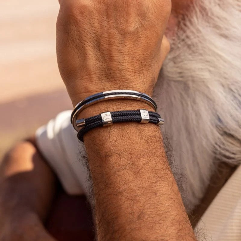 Pig & Hen Little Lewis DBL Navy | Silver Men's Bracelet