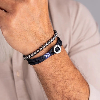 Pig & Hen Don Dino Navy | Silver Men's Bracelet