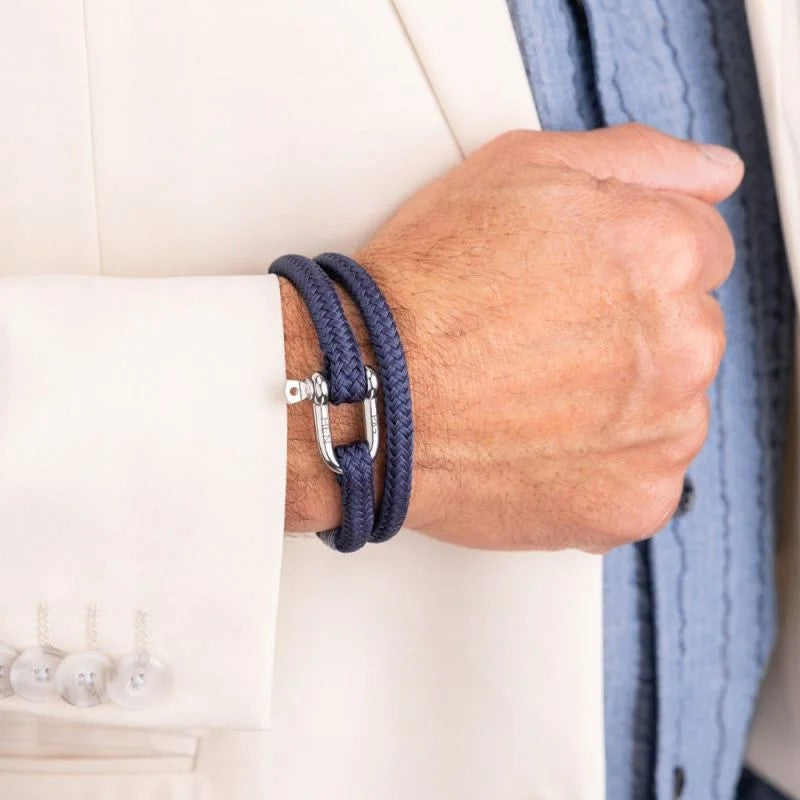Pig & Hen Salty Steve Navy | Silver Men's Bracelet