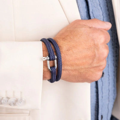 Pig & Hen Salty Steve Navy | Silver Men's Bracelet
