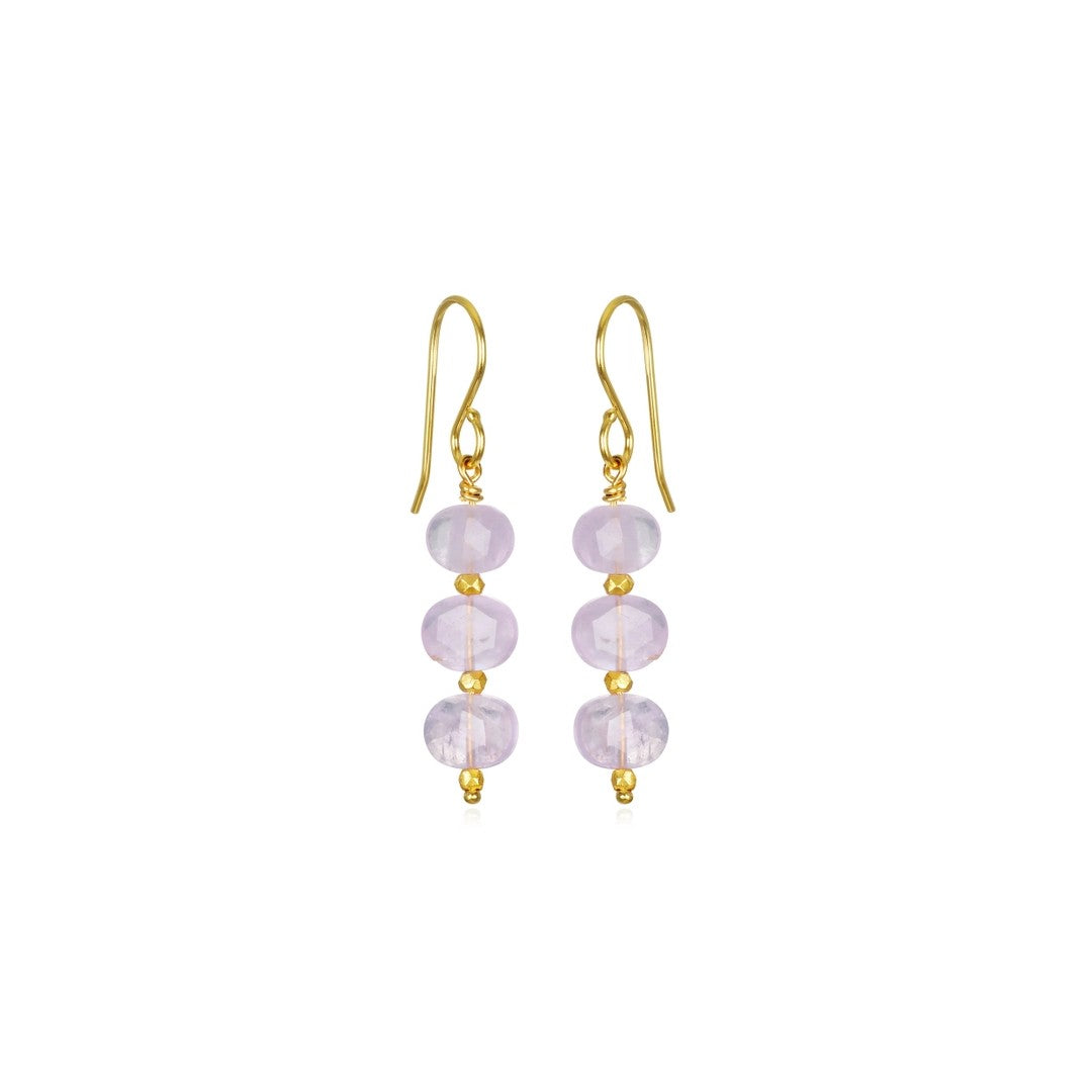 Pink Amethyst Dangle Earrings