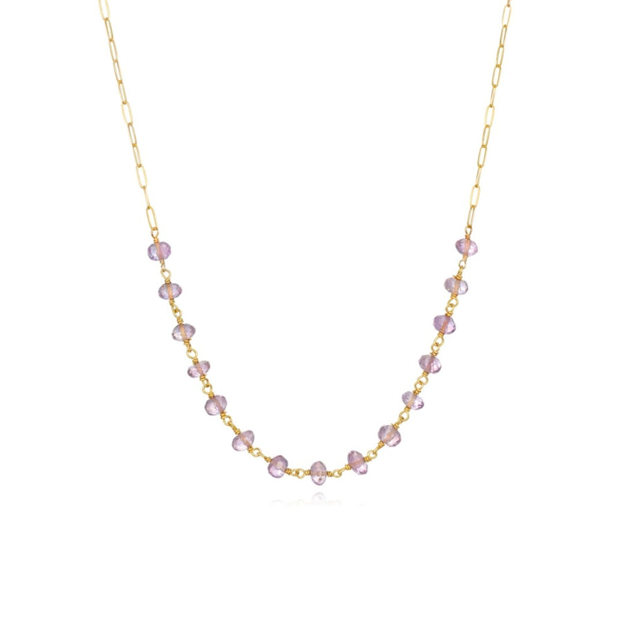 Pink Amethyst Paperclip Necklace