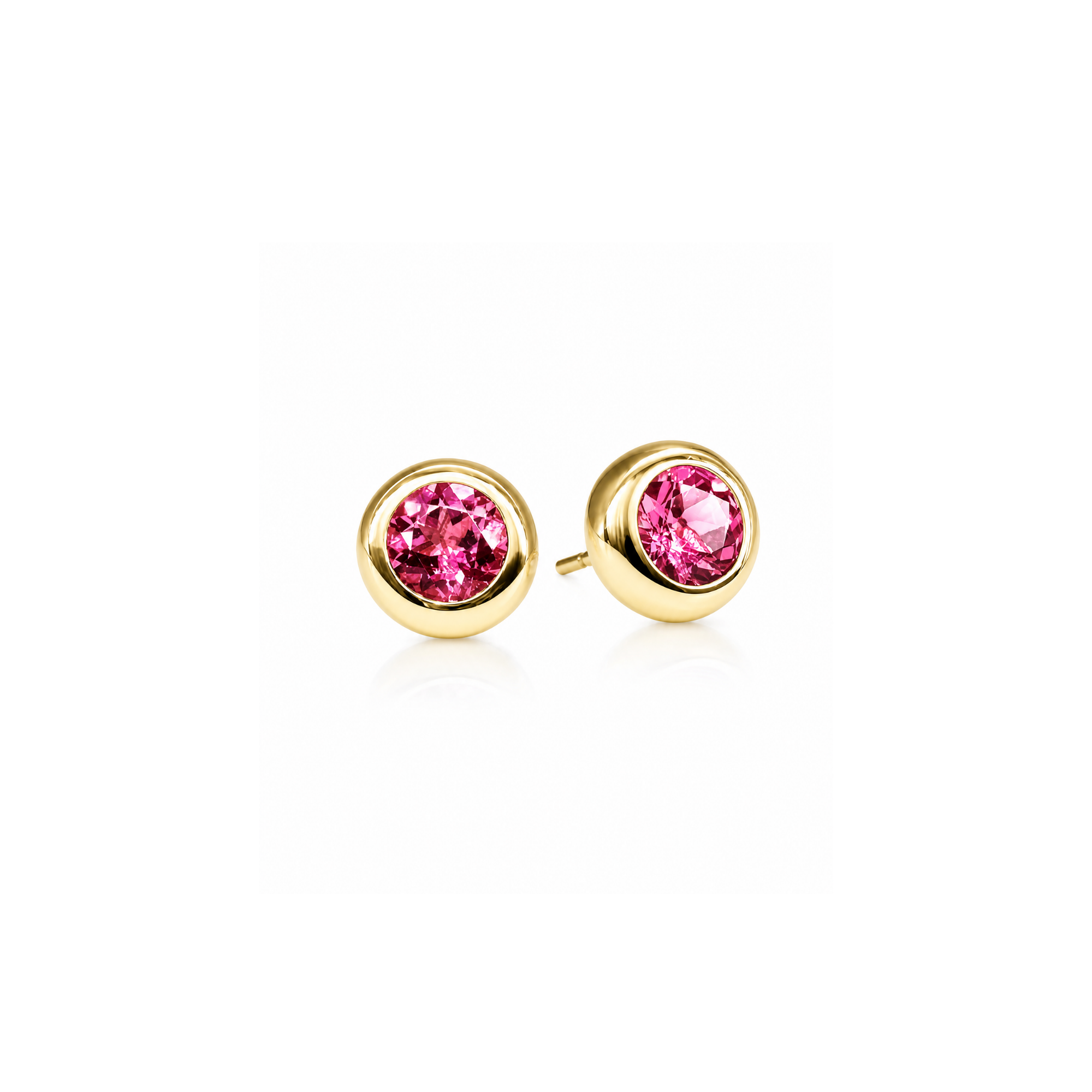 Jane Taylor Pink Tourmaline Chubby Bezel Studs