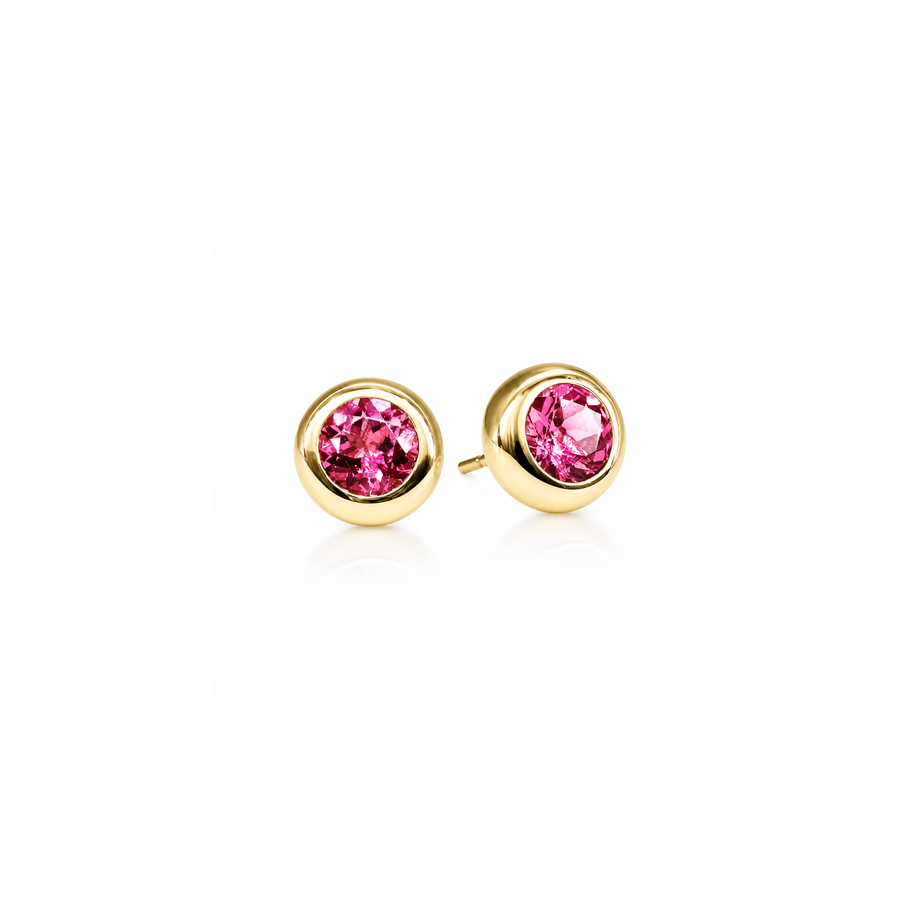 Jane Taylor Pink Tourmaline Chubby Bezel Studs