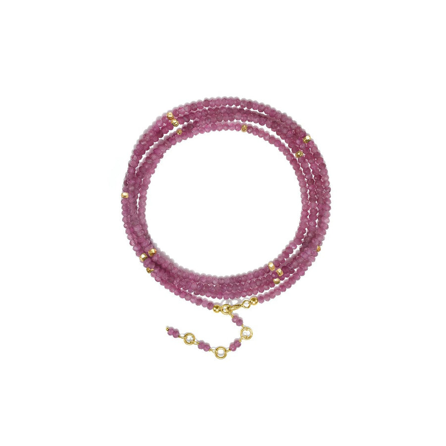 Pink Tourmaline Sparkle Wrap Bracelet