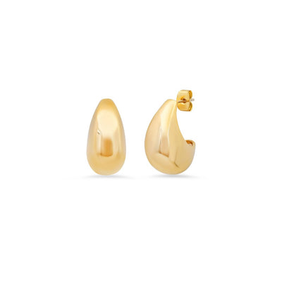 Puffy Teardrop Gold Hoops