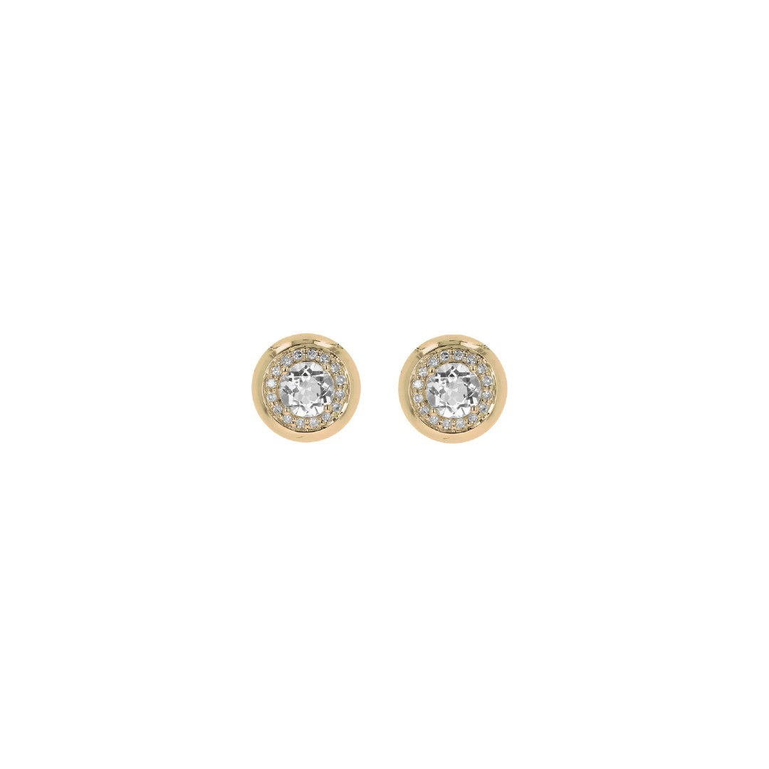 Rachel Reid White Topaz and Diamond Earrings