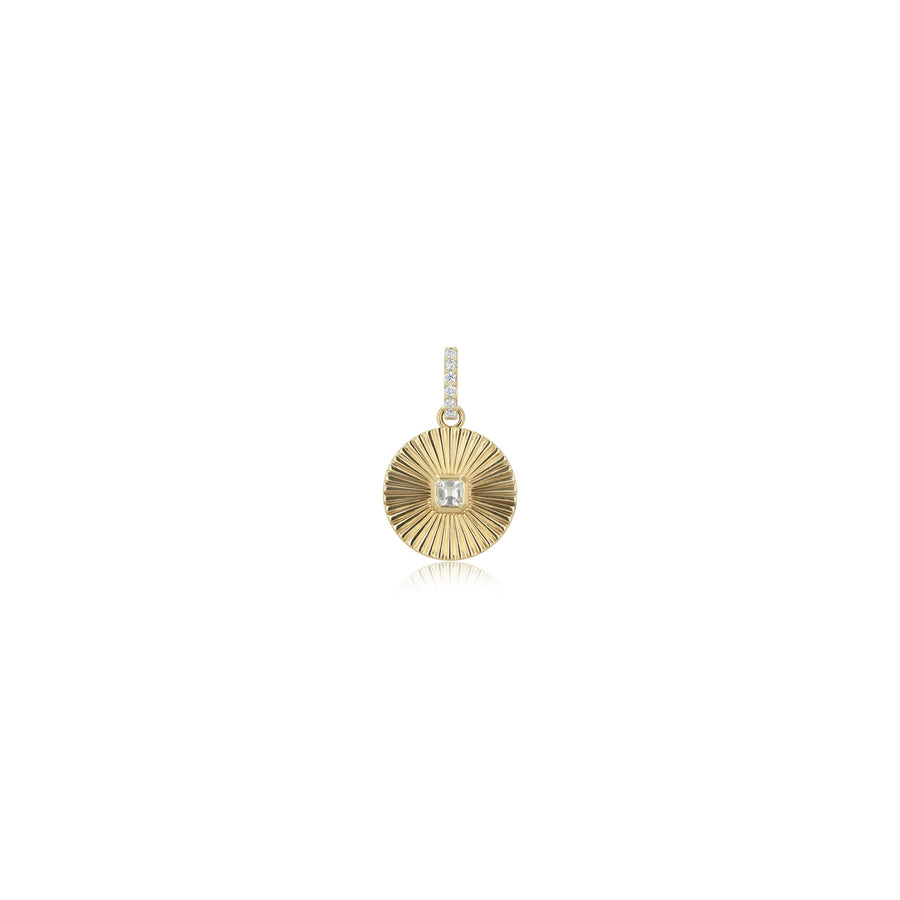 Rachel Reid White Topaz & Diamond Fluted Circle Charm