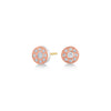 Rene Escobar Rose Gold and Sterling Silver Diamond Disc Studs