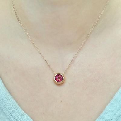 Jane Taylor Rhodolite Garnet Chubby Bezel Necklace