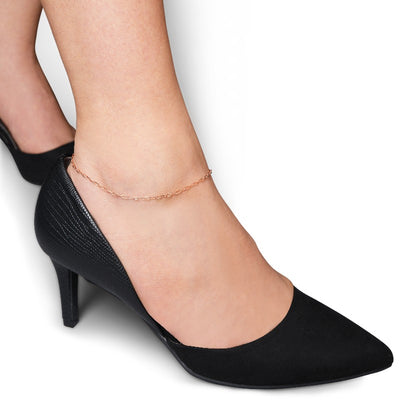 Paperclip Chain Anklet in Rose Gold