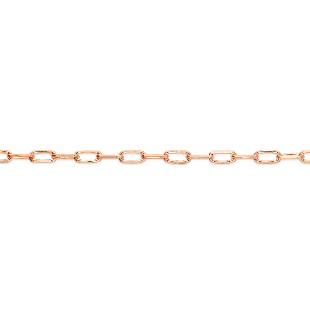 Paperclip Chain Anklet in Rose Gold