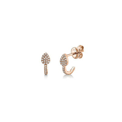 Shy Creation Diamond Pave J-Hoop Earrings